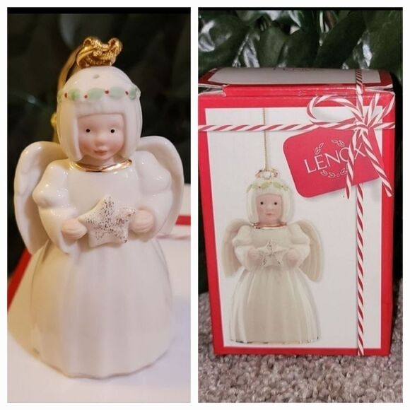 Lenox Holiday Cheer Angel Ornament 884414 with Box - Picture 1 of 9